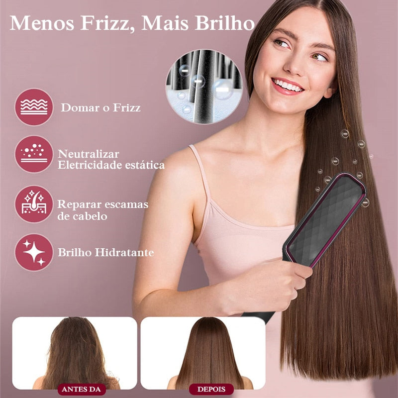 Escova Alisadora Bivolt Easy Hair para Modelagem